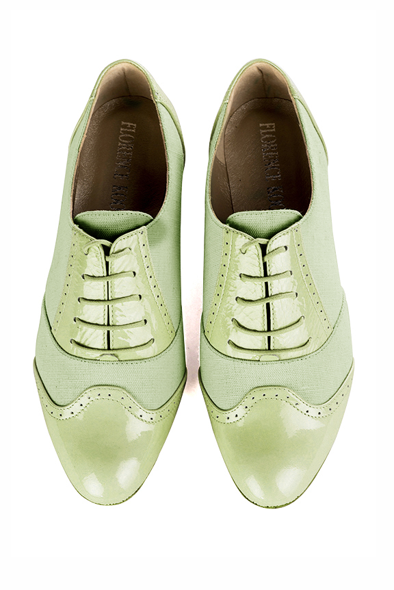 Meadow green women's fashion lace-up shoes.. Top view - Florence KOOIJMAN